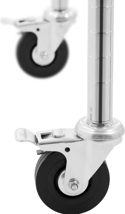 Produktbild Royal Catering Metallregal Standregal Steckregal Haushaltsregal Küchenwagen 4 Rollen 50 kg