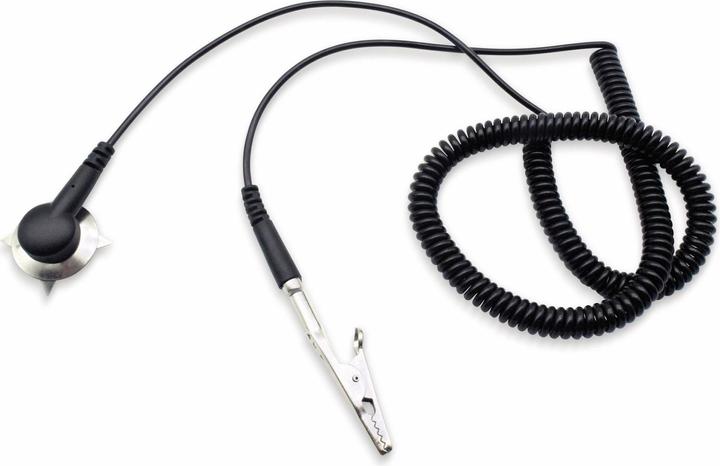 Actual product image Quadrios ESD earthing cable 3.00 m clamp, push button 10 mm, plug, alligator clip