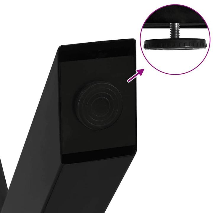 Actual product image VidaXL Coffee table legs X-shape 2 pcs. black 60x(30-31) cm steel table leg
