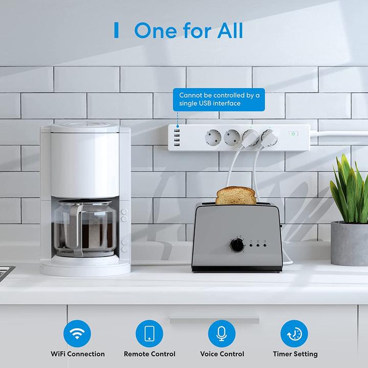 Produktbild Meross Smart Wi-Fi Surge Protector (8 x, USB, Nema-5, 1.80 m)