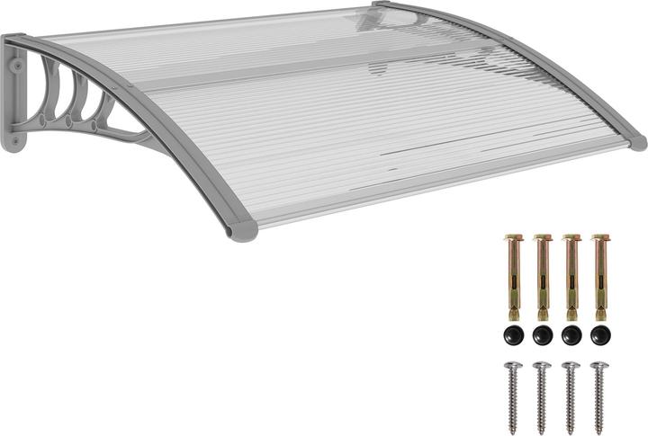 Outsunny Vordach für Haustür Polycarbonat Silber