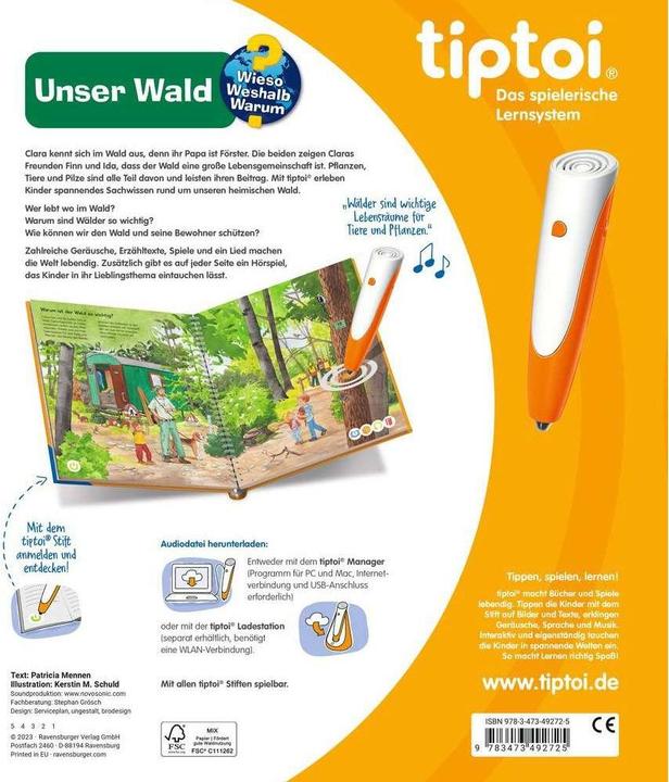 Produktbild tiptoi Wieso? Weshalb? Warum? Unser Wald (Deutsch, Patricia Mennen, Kerstin M. Schuld, 2023)
