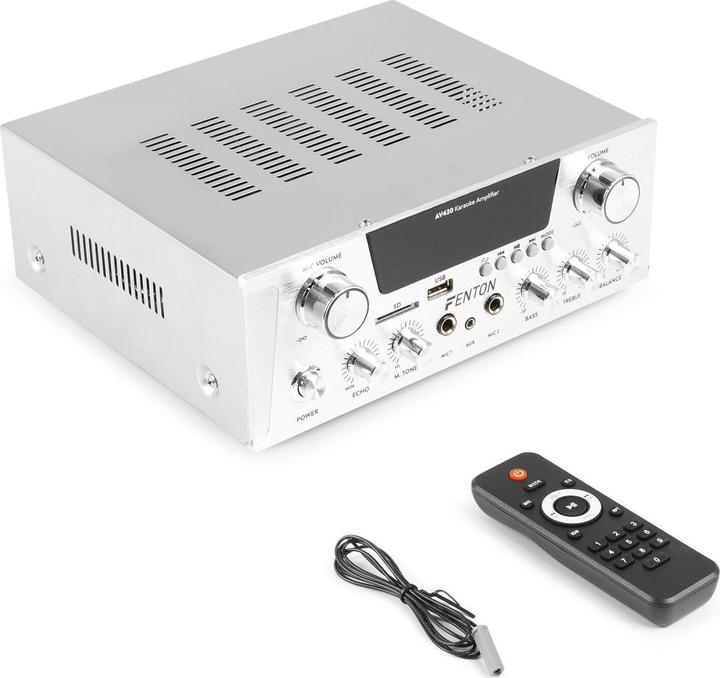 Immagine prodotto Karaoke amplificatore con Bluetooth - Fenton AV430A - 600W - 2 microfooningangen met echo - mp3 speler