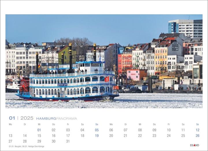 Produktbild Hamburg Panorama Postkartenkalender 2025 (23.5 x 17 cm, Harter Einband, Deutsch)
