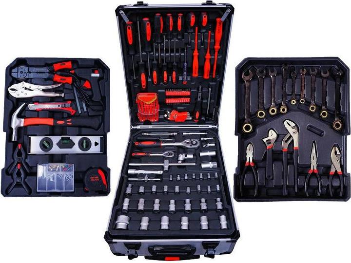 Silver Sidabrinis Rinkinys SCHLÜSSEL 419pcs IN A BLACK CASE ON WHEELS PROF