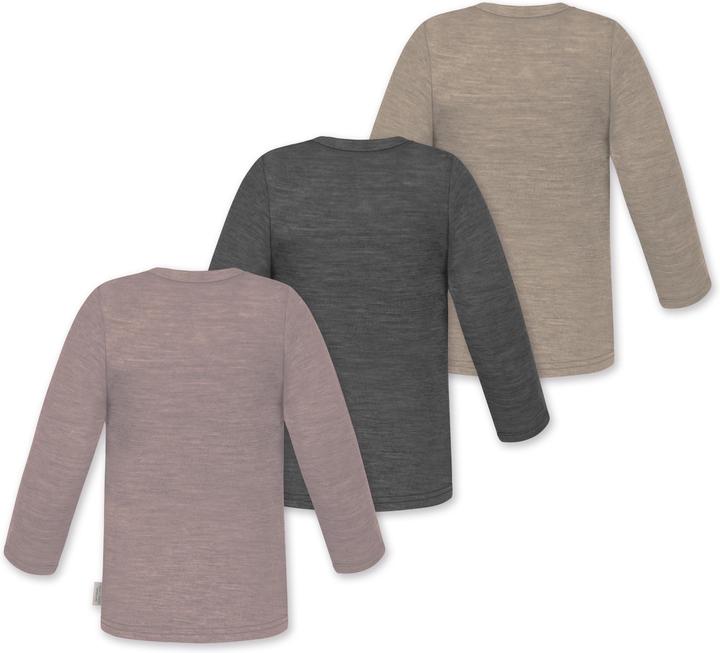 Actual product image Normani 3-pack baby merino longsleeve "Taupo" - 9475 (74, 80)