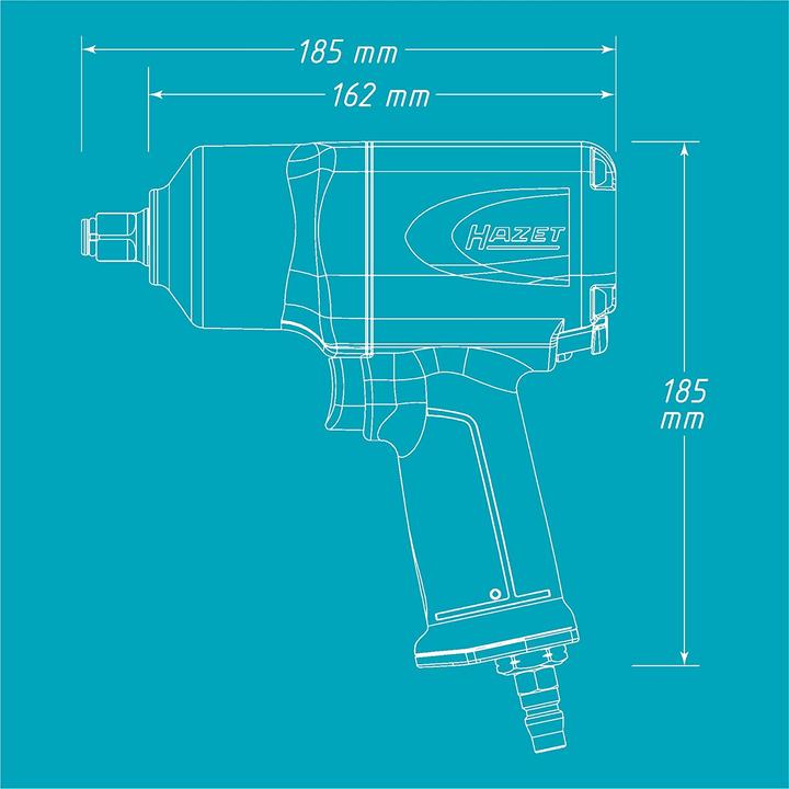 Produktbild HAZET Schlagschrauber 9012EL-SPC ∙ Lösemoment maximal: 1700 Nm ∙ Vierkant 12,5 mm (1/2 Zoll) ∙ Hoch… (Druckluft)