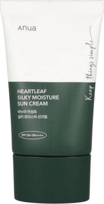 Anua Heartleaf Silky Moisture Sun Cream (Sonnencreme Gesicht, SPF 50+, 50 ml)