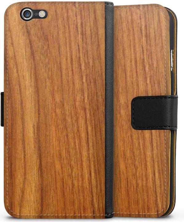 Produktbild DeinDesign Tasche für Apple iPhone 6 Handy Flip Case Wallet Cover Handytasche Leder Holz Holzoptik Lärche (Apple iPhone 6)