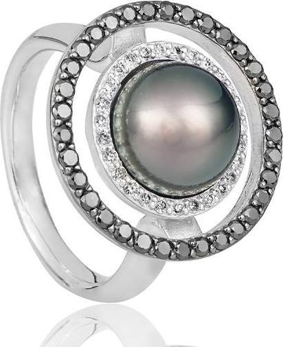 Breuning RING - TAHITI-Z.-PERLE/Brill. 0,698 Ct. schwarz (61, 585/14 K Gold)