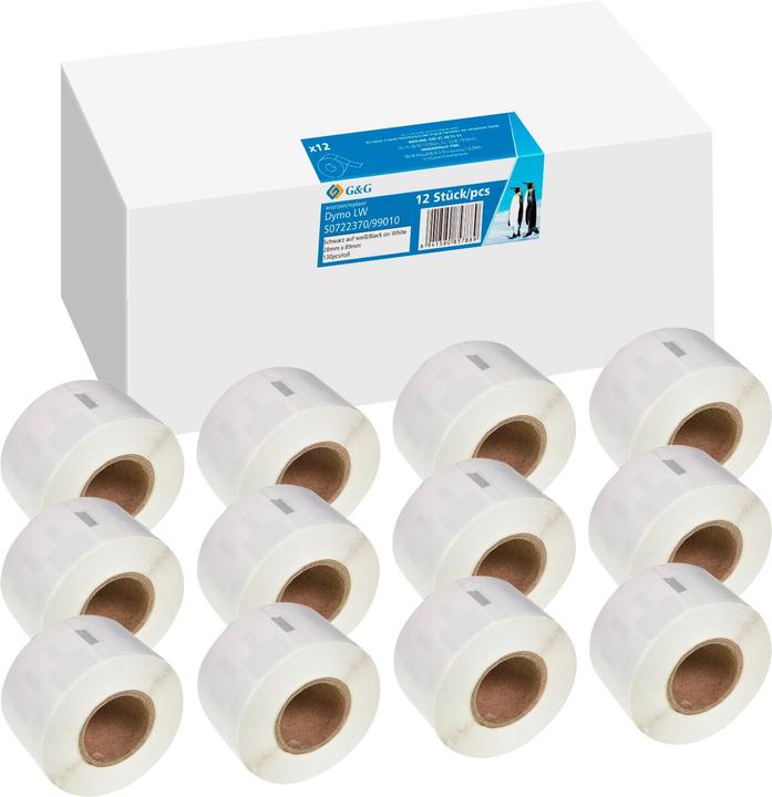 12x 130 Etiketten -VORTEILSPACK- Kompatibel mit Dymo 99010/ s0722370