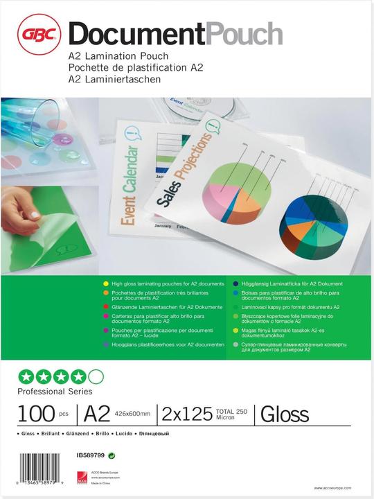 GBC DOCUMENT POUCH - Heisslaminier-Folientaschen (A2, 100 Stück, 125 µm)