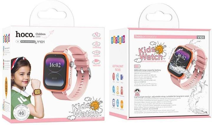 Productafbeelding Hoco Headphone with microphone smartwatch for kids with call function 4G Y101 pink (4G)