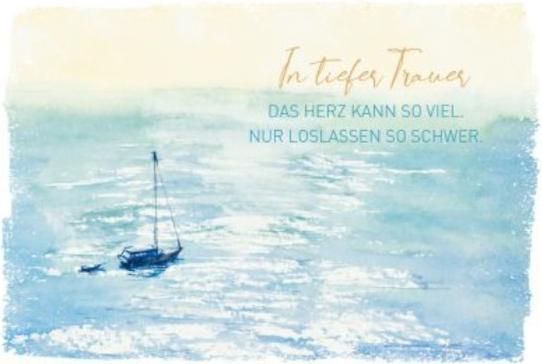 Produktbild Goldbek Trauerkarte Meer mit Segelschiff in tiefer Trauer (1 Stk.)