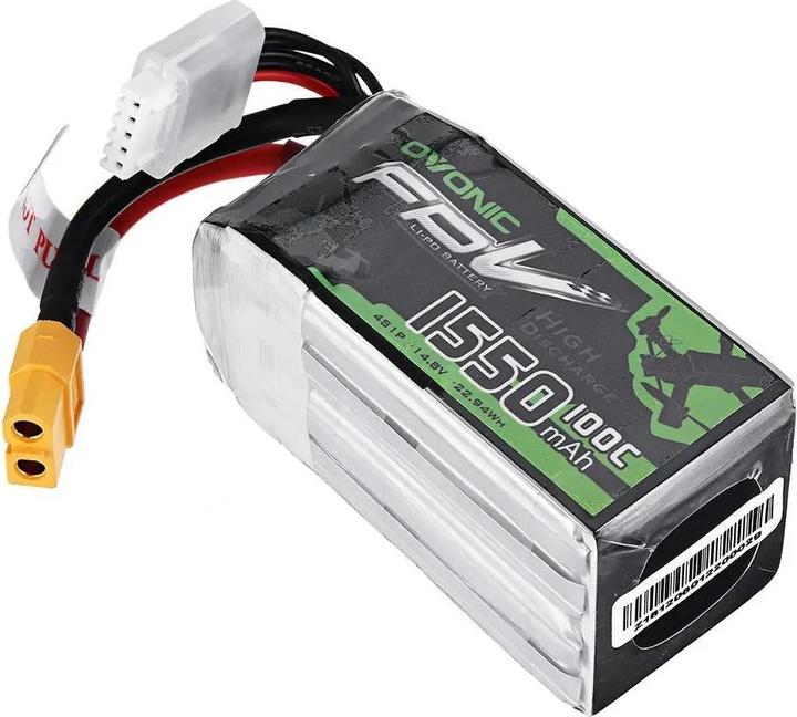 Immagine prodotto AccuCell Batteria 1550mAh 14.8V 100C 4S XT60 per modellismo (14.80 V, 1550 mAh)