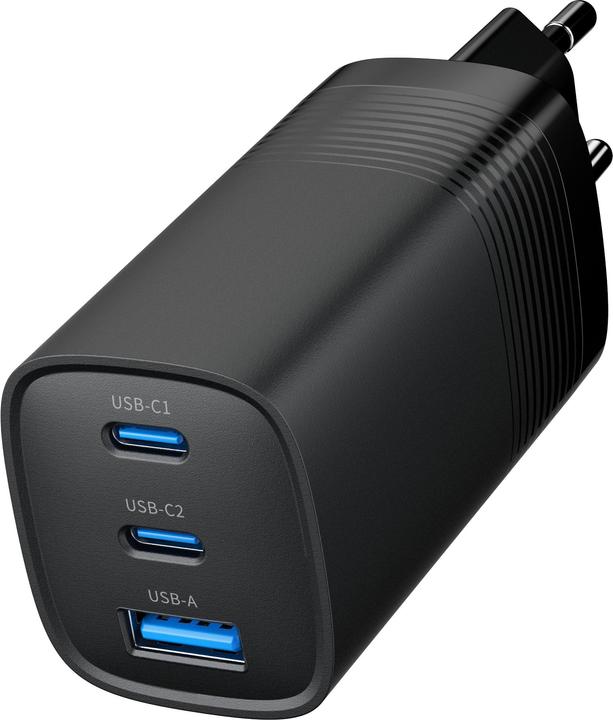 Immagine prodotto Gembird Caricatore Power Delivery 1xA 2xC GaN Nero (65 W)