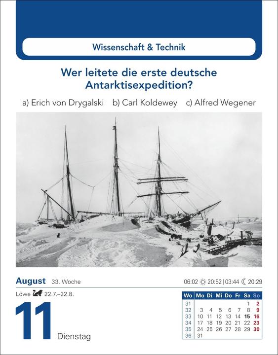 Produktbild Harenberg Allgemeinbildung Tagesabreisskalender 2026 - Das tägliche Wissens-Quiz (Weicher Einband, Deutsch)