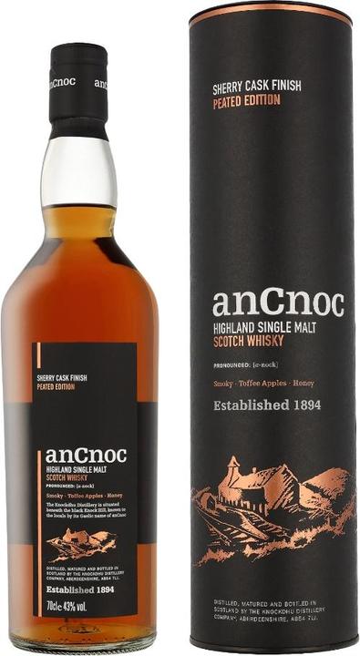 Produktbild AnCnoc Scotch Sherry Cask Finish Peated Edition (Scotch Whisky, 1 x 70 cl)