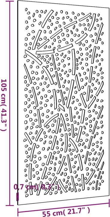 Produktbild VidaXL Garten-Wanddeko 105x155 cm Cortenstahl Blatt-Design (105 x 1 x 55 cm)