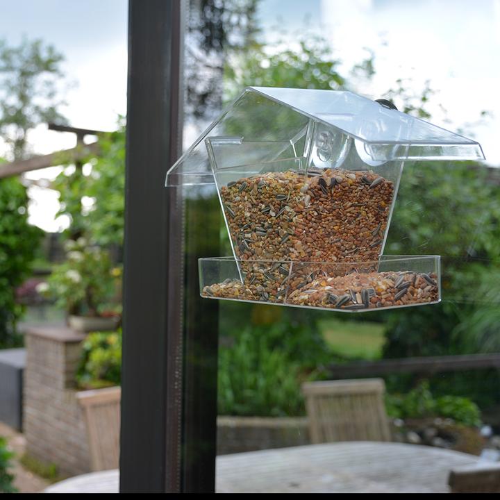 Produktbild Duvoplus Fenster-Futterhaus BILBAO für Vögel, transparent, 24 x 9 x 15 cm
