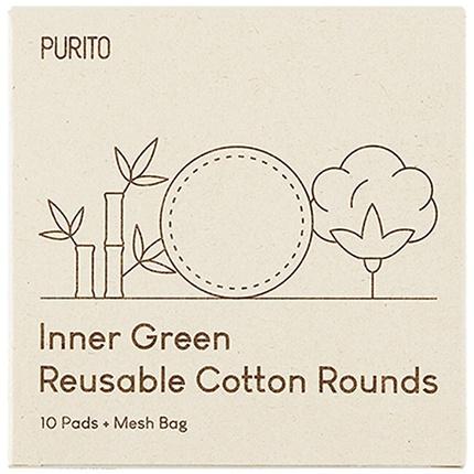 Image du produit Purito Rond de coton réutilisable vert intérieur