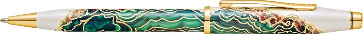 Productafbeelding Cross Twist action biros Wanderlust Borneo wit lak groen goud geschenkverpakking (Wit lak groen goud, 1 x)