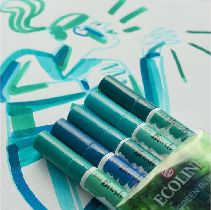 Produktbild Talens Ecoline (Weiss, Grün, Blau, Schwarz, 5 x)