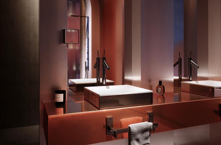 Produktbild hansgrohe AXOR Suite Aufsatzwaschtisch, eckig, 400x400mm, mit Metallrahmen, ohne Überlauf, SolidSur (400 mm, 400 mm)
