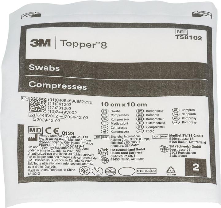Actual product image Topper 8 NW Compresses 10x10cm sterile 150 pcs.