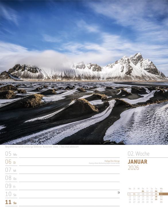 Produktbild Planet Erde - Landschaften der Welt - Wochenplaner Kalender 2026 (25 x 33 cm, Harter Einband, Deutsch)