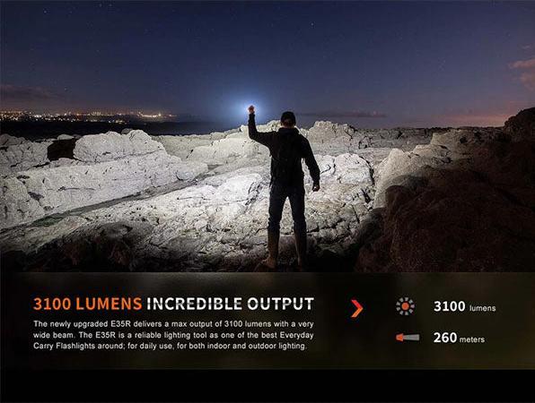 Actual product image Fenix E35R, LED torch, 3100 lumens, USB-C (12 cm, 3100 lm)