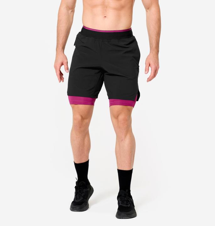 Domyos Shorts Herren Performance atmungsaktiv leicht Celliant - schwarz/violett (S)