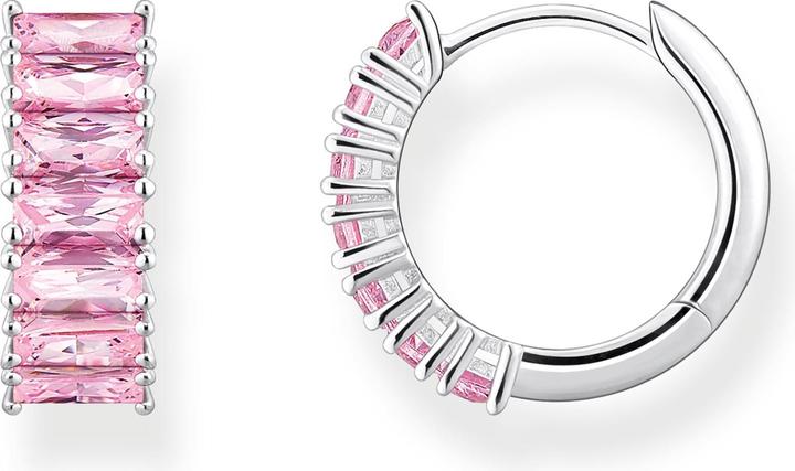 Thomas Sabo Creolen pinke Steine Pavé silber (925er Silber)