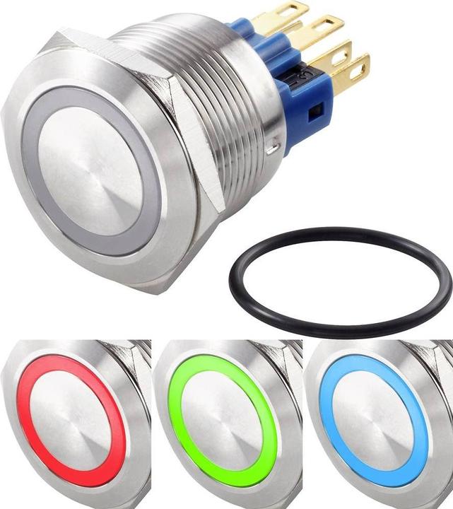 Produktbild Tru Components TC-7494636 TC-GQ22-11E/41RGB/ Vandalismusgeschützter Druckschalte