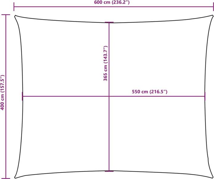 Produktbild VidaXL Sonnensegel (400 x 600 cm)