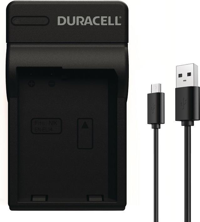 Immagine prodotto Duracell Caricabatterie con cavo USB per DRNEL14/EN-EL14 (Caricabatterie per fotocamere)