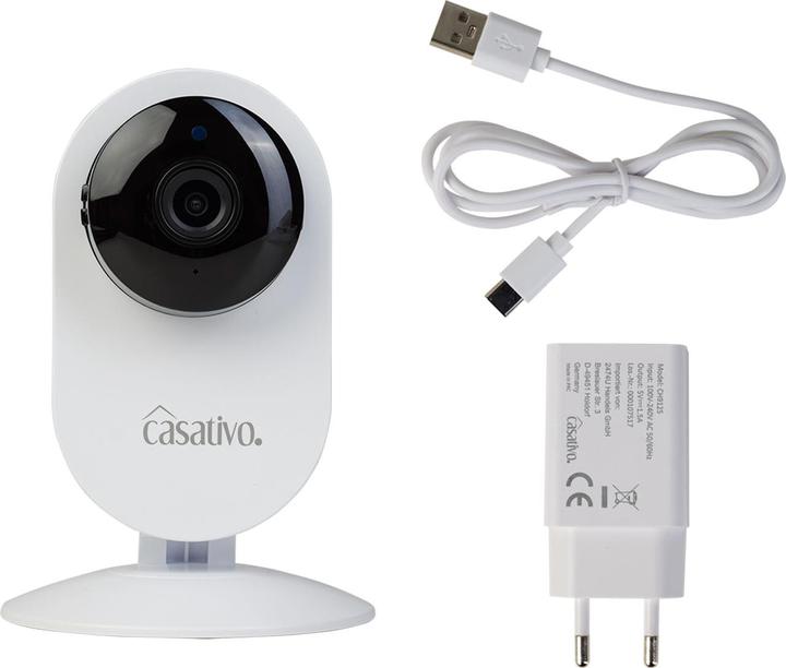Produktbild Casativo 2er-Set Hochauflösende Full-HD-IP-Überwachungskamera mit, Nachtsicht, Bewegungserkennung (1920 x 1080 Pixels)