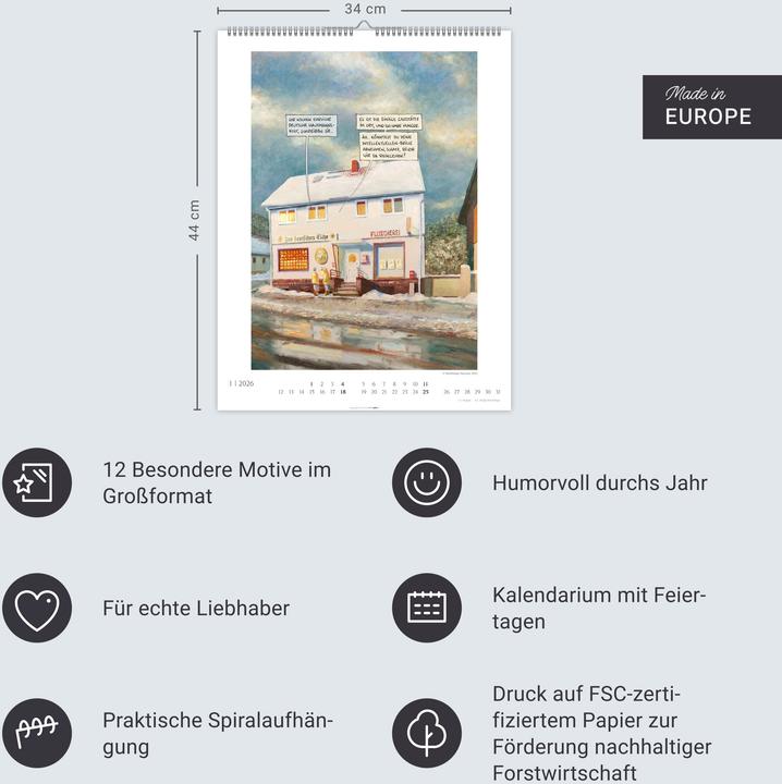 Produktbild Marunde Kalender 2026 (34 x 44 cm, Harter Einband, Deutsch)