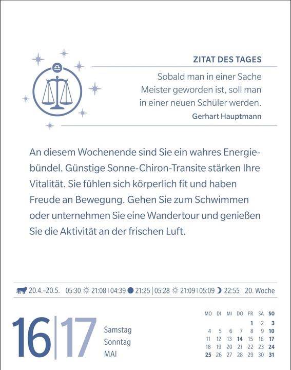 Produktbild Harenberg Waage Sternzeichenkalender 2026 - Tagesabreisskalender - Ihr Horoskop für jeden Tag (Harter Einband, Deutsch)