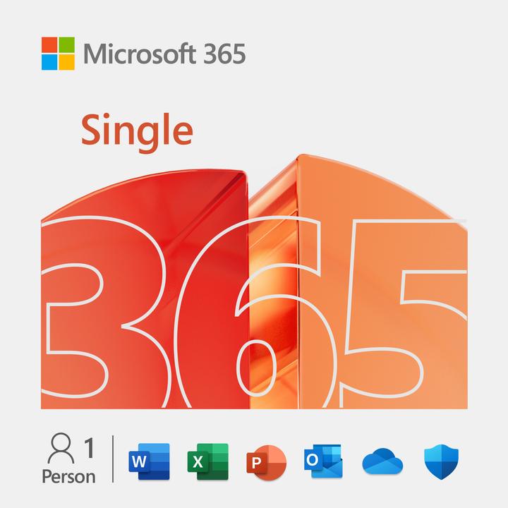 Actual product image Microsoft 365 Single (1 User, 5 Devices/Users, 12 months)