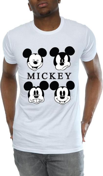 Disney Mens Four Heads Mickey Mouse Cotton T-Shirt