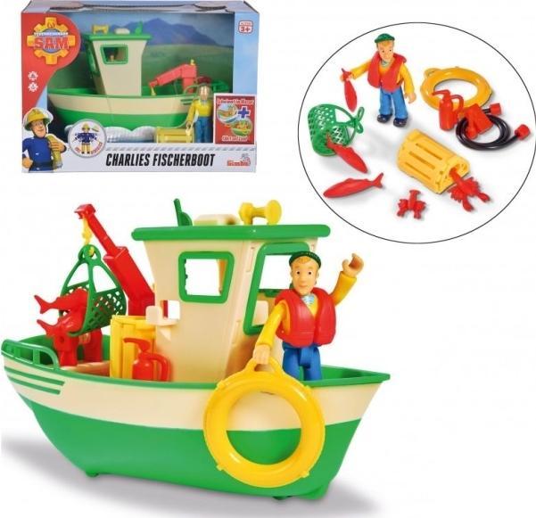 Actual product image Simba Fireman Sam Charlie fishing boat with figure