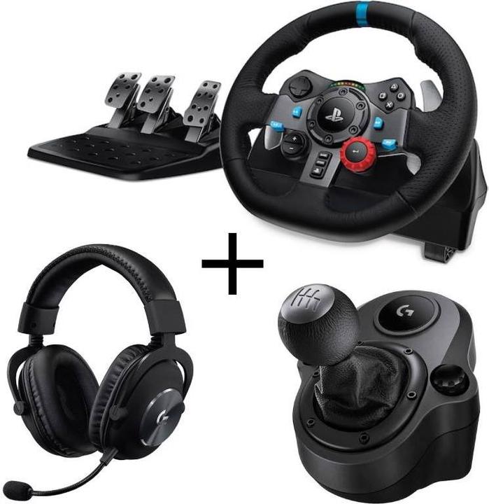 Image du produit Logitech G G29 Driving Force + casque Pro X Lightspeed + shifter (Playstation, PC)