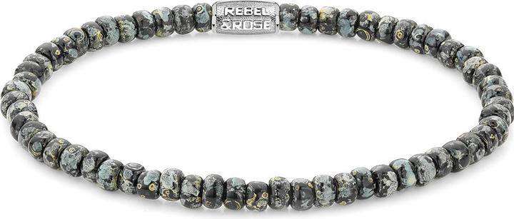 Immagine prodotto Rebel & Rose Bracciale Glass Rocks Black Leopard RR-40116-S-M Unisex (17.50 cm, Vidrio, Acero inoxidable)