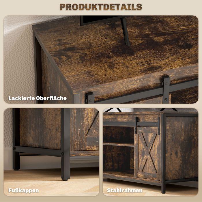 Actual product image Swisshandel24 TV-Schrank, Fernsehtisch für Fernseher bis zu 60 Zoll, Lowboard, Fernsehschrank (120 x 40 x 54 cm)