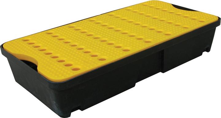 Produktbild Brady SPTY-30-YL-BK, Polyethylen, Auffangwanne, Schwarze Wanne, Gelbe Auflage, 805 x 155 x 405 mm