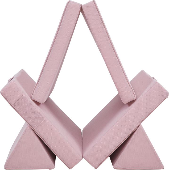 Actual product image En.Casa Spielsofa Norhulta 5-tlg. 120x66x46 cm Cord Rosa (Children sofa)