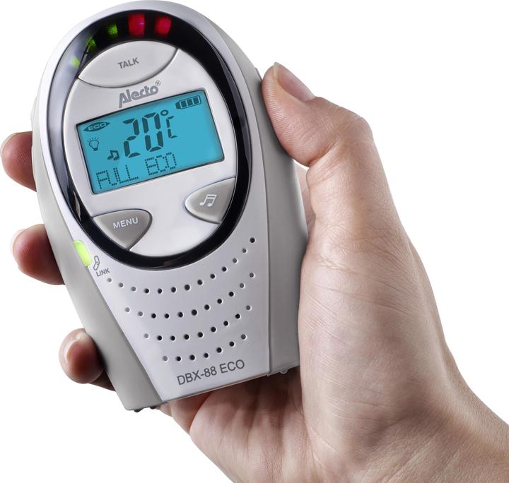 Actual product image Alecto DECT baby monitor with economy mode, display, white/grey (Baby Monitor Audio, 300 m)