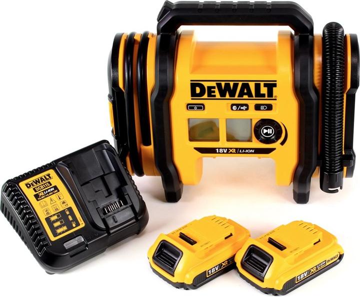 Actual product image DeWalt DCC018N Cordless Inflator - Bare Unit 18V 11bar for KFZ + 2x Batteries 2,0Ah + Charger (11 bar, 14.70 l)