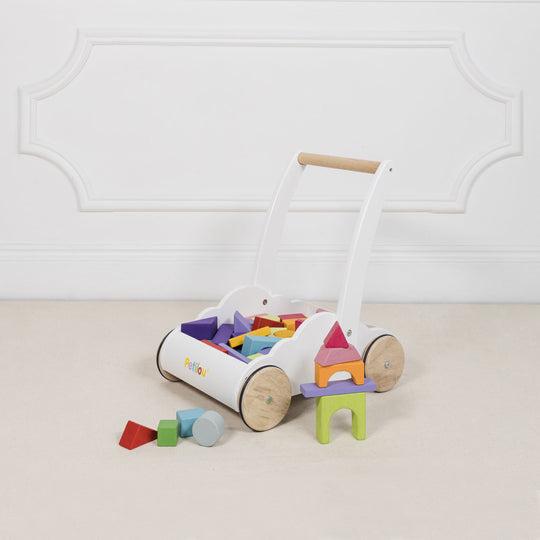 Actual product image Le Toy Van Baby walker with blocks in rainbow colours